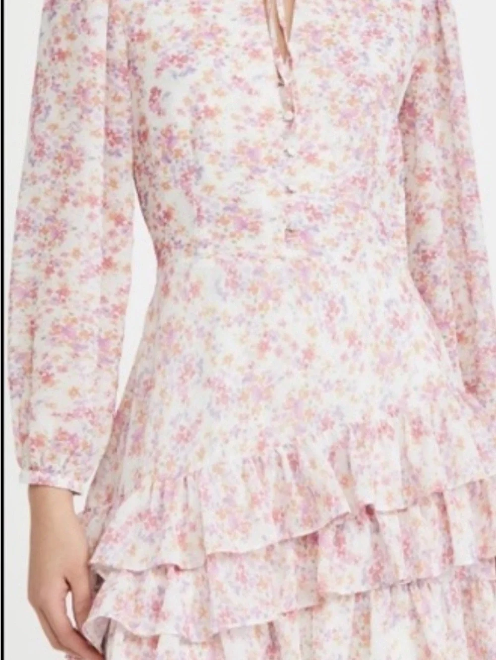 Yumi Kim Floral Mini Dress in Cream, Pink and Peach - Picture 8 of 8